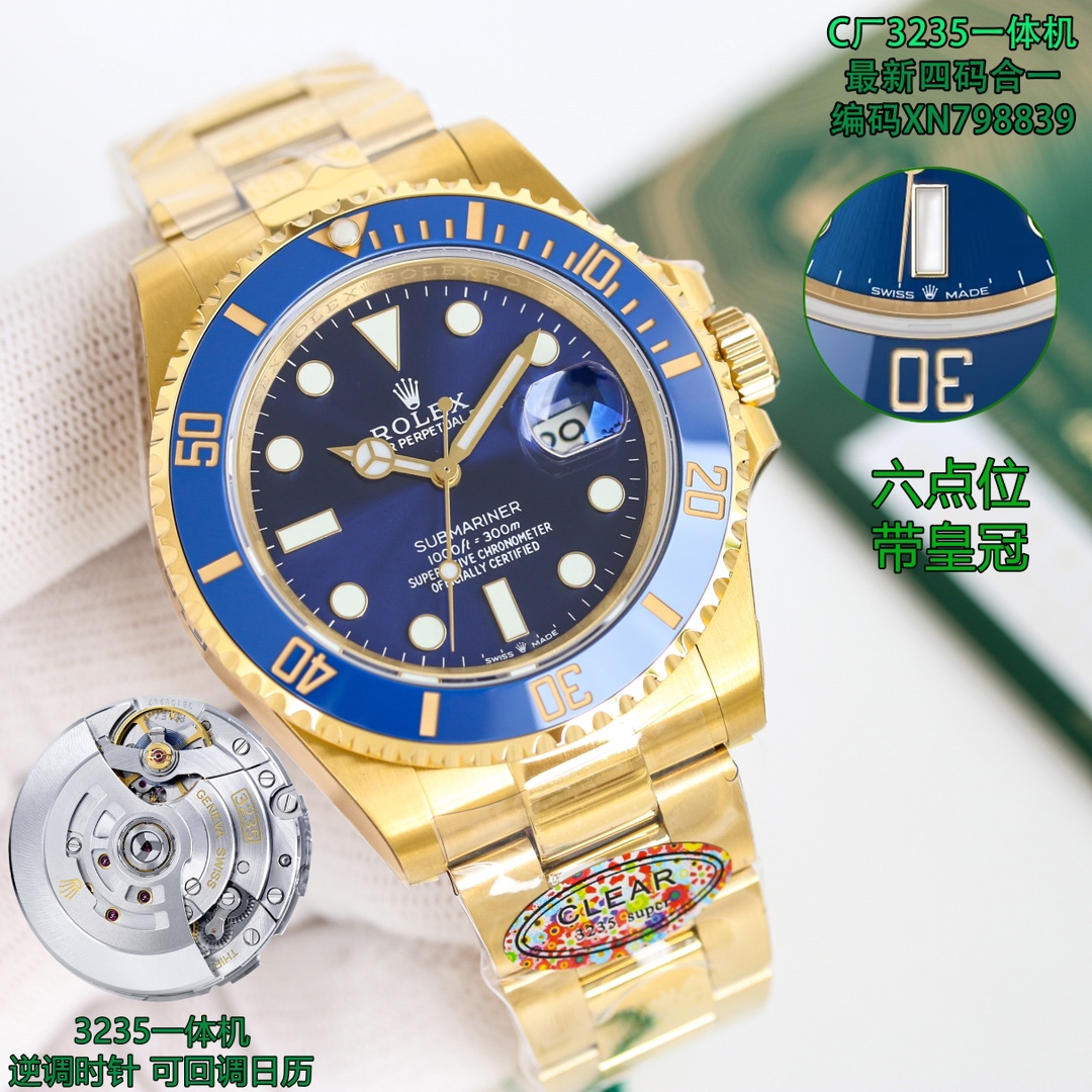 C Factory – SUB Series 3235 movement | 41mm dial | Sapphire glass | 904L stainless steel Luxury high-end wristwatch